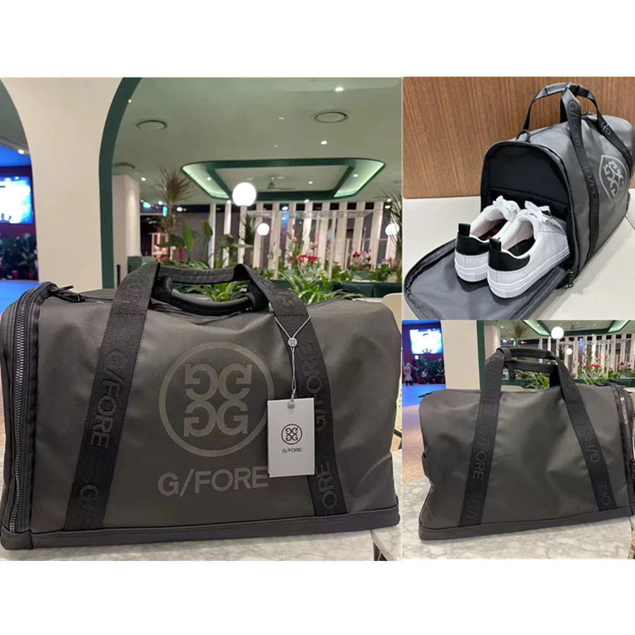 

New Golf Unisex Logo One Shoulder Straddle Handle Large Capacity Clothing Bag Outdoor Sports Casual Black Classic