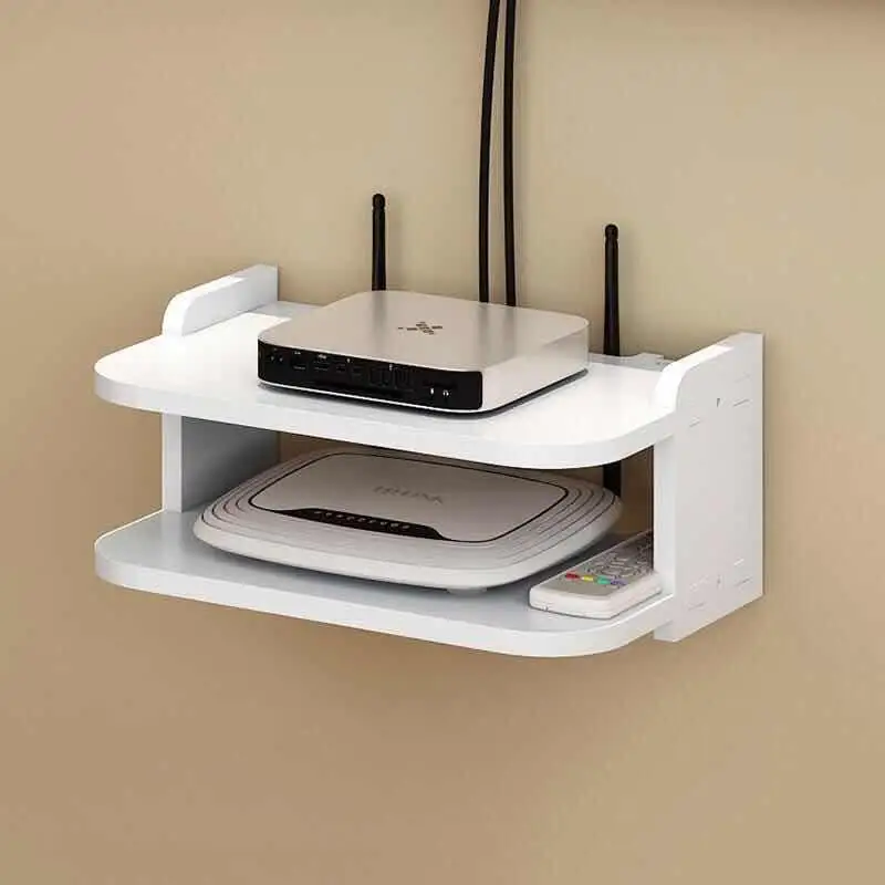 

Household New Router Storage Shelf TV Set-top Box Wall Hanging Wall Storage Shelf without Punching Wireless Wifi Placing Rack