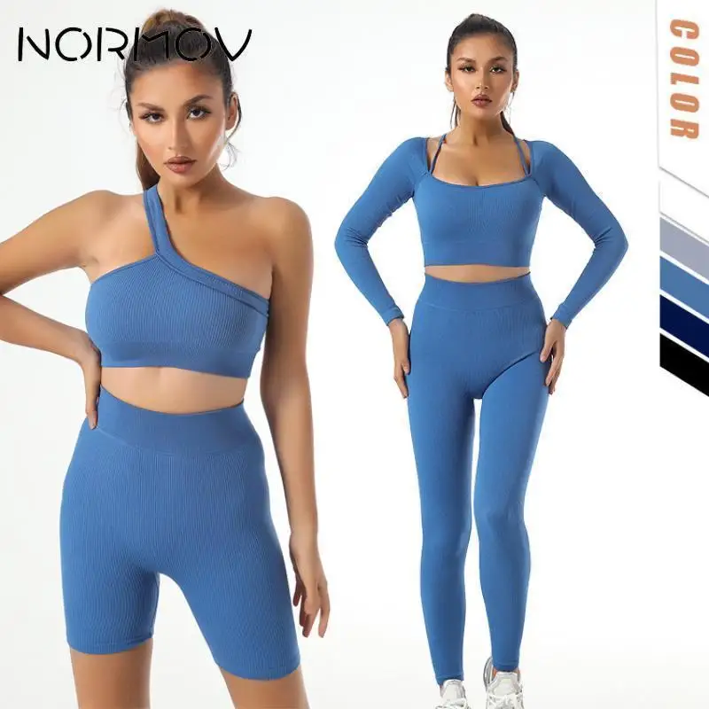 

Комплект для йоги NORMOV 1 шт., Женский бесшовный комплект для фитнеса и спортзала 2022, спортивные комплекты для тренировок, спортивная одежда, с...
