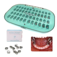 48pcs dental kids primary molar crown stainless steel pediatric crowns orthodontic baby temporary tooth crown brace dentist use