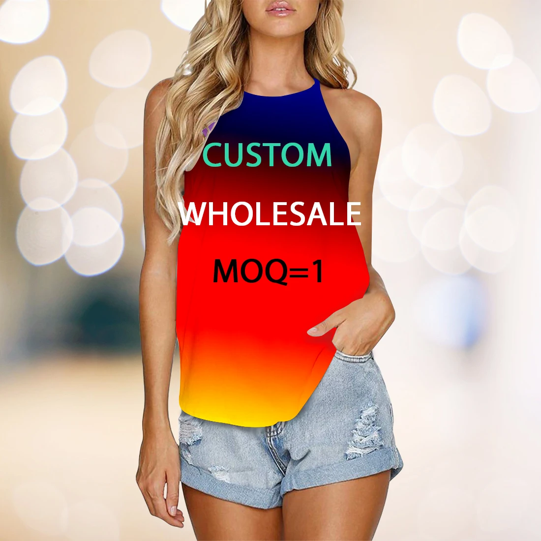 

Custom Women Tanktop 2022 Cool New Fashion Sleeveless Female Loose Vest Beach Summer Beach Wearing Oversize 3d Print Dropship