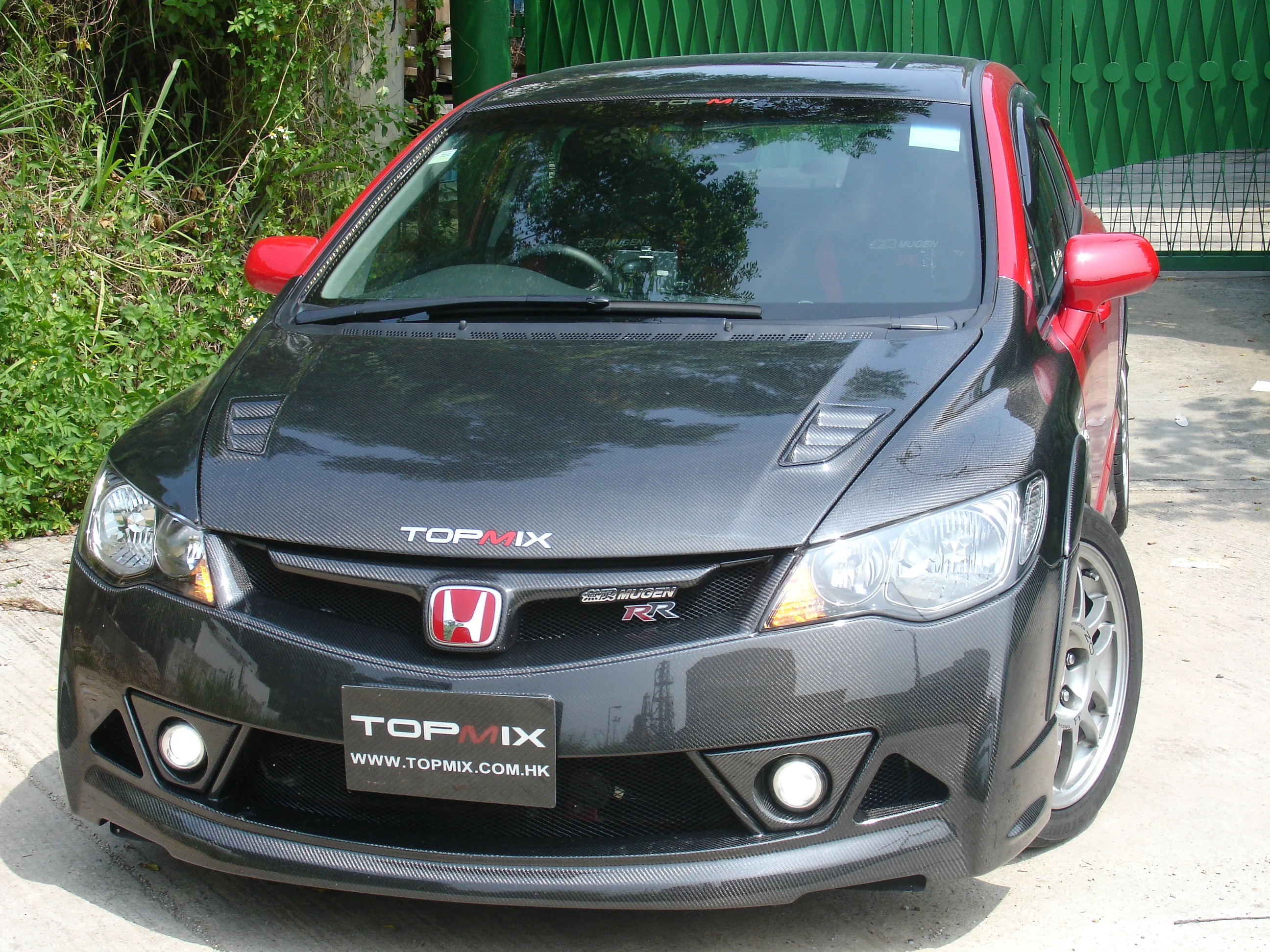 Передний бампер и решетка радиатора из углеродного волокна RR Style для HONDA Civic Тип R