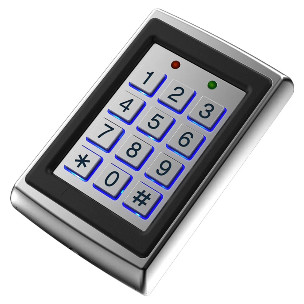 

RFID Metal Access Control EM Card Reader Keypad 1000 User 125Khz Card Reader Keypad Keyfobs Electric Door Access Opener