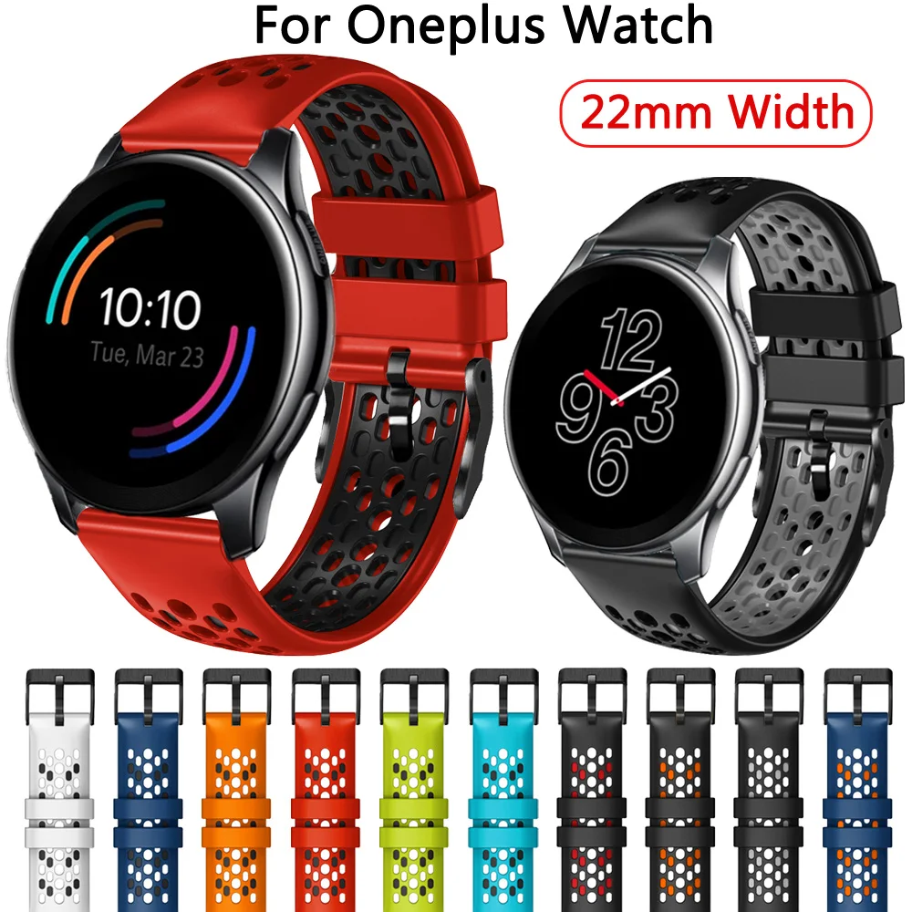 

22mm Sport Silicone Strap For Oneplus Watch Soft Band Belt For Xiaomi Imilab W12 KW66 Smartwatch Bracelet Replacement Watchbands