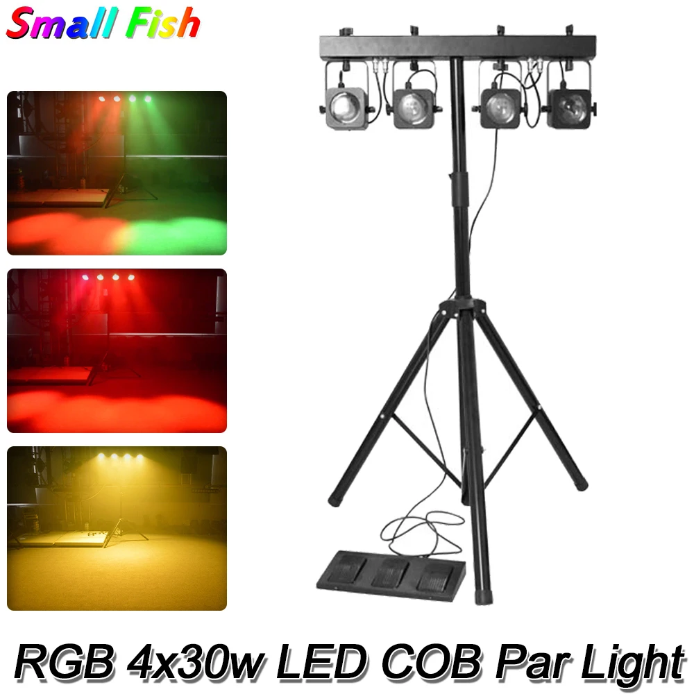 LED 4x30W RGB 3in1 COB Aluminum Alloy Par Kit Wash stage Effect Lights DMX512 Wedding Lighting Disco Bar Party KTV Club DJ