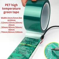 green pet heat resistant high temperature masking tape pcb solder electroplating insulation protection 33 metersroll