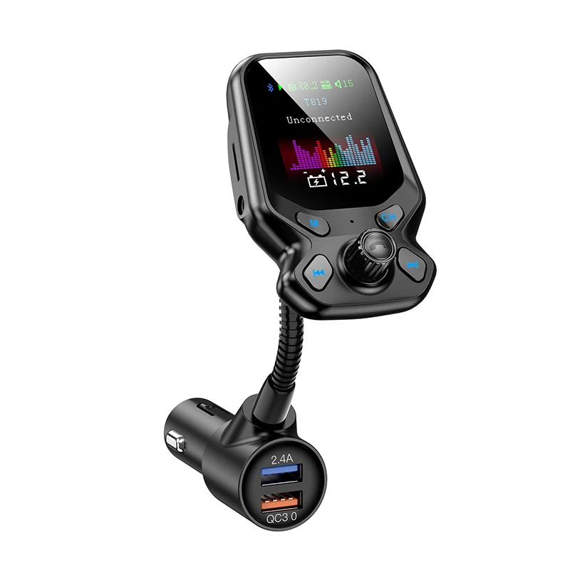 

Bluetooth 5.0 Car Handsfree FM Transmitter New QC 3.0 USB Charger Audio Receiver MP3 Player Car Electronics Accessories