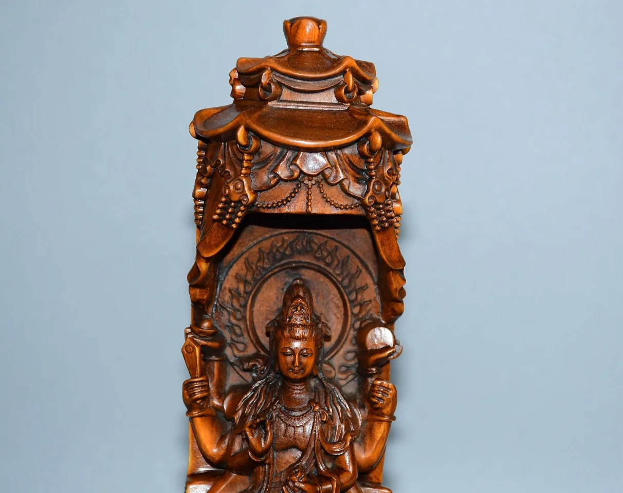 Коллекция тибетских храмов 7 дюймов старый Боксвуд шесть армированных