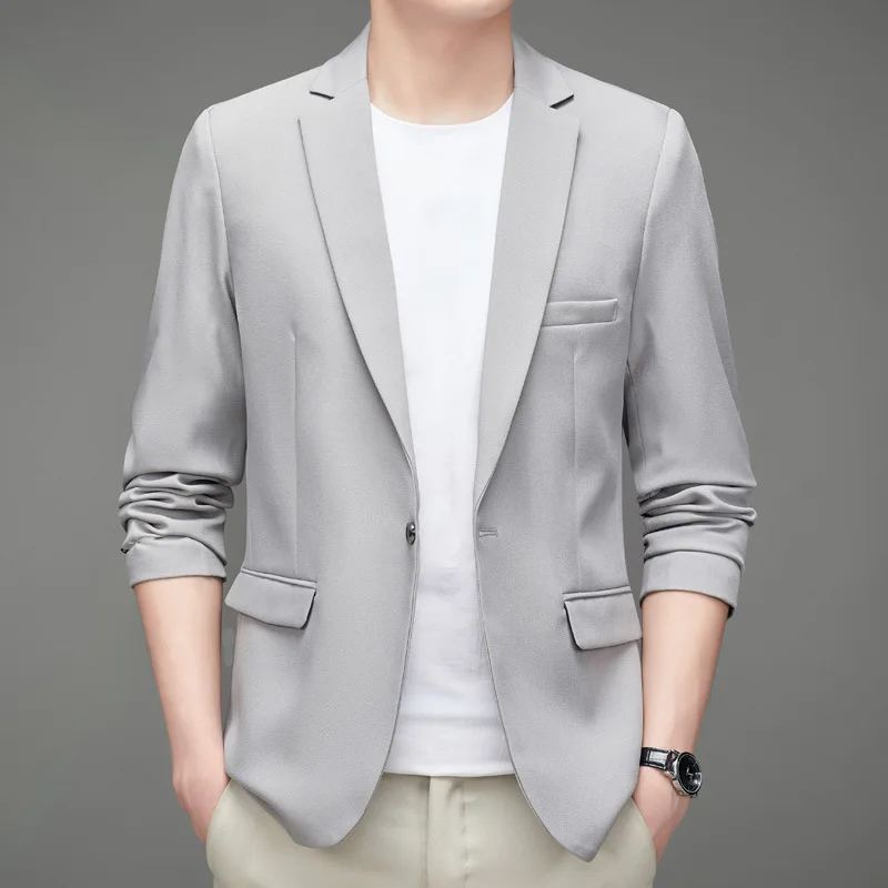 

HOO 2022 Men's Fashion Solid Color Casual Slim blazers