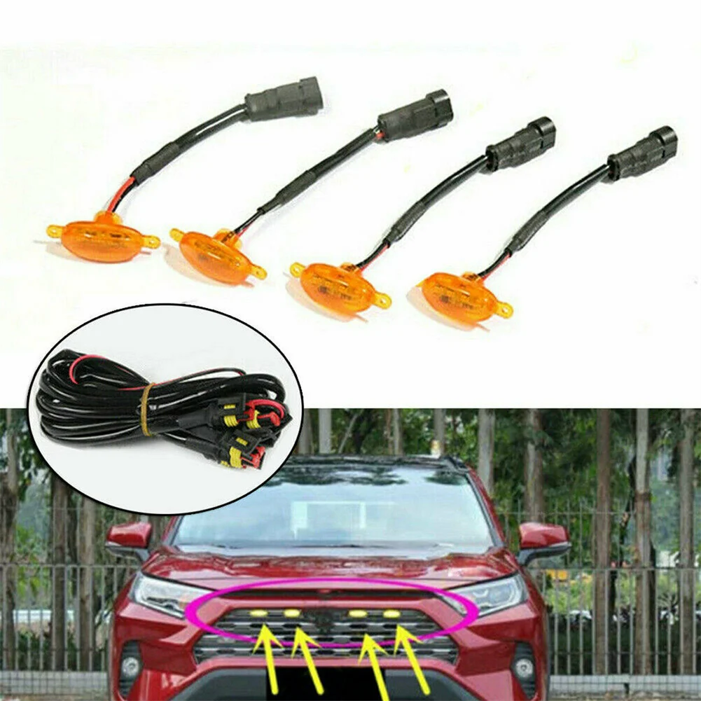 

4pcs W/wire LED Light Line Group For Jeep Grand Cherokee 2003-2021 Front Grille LED Light Raptor Style Grill
