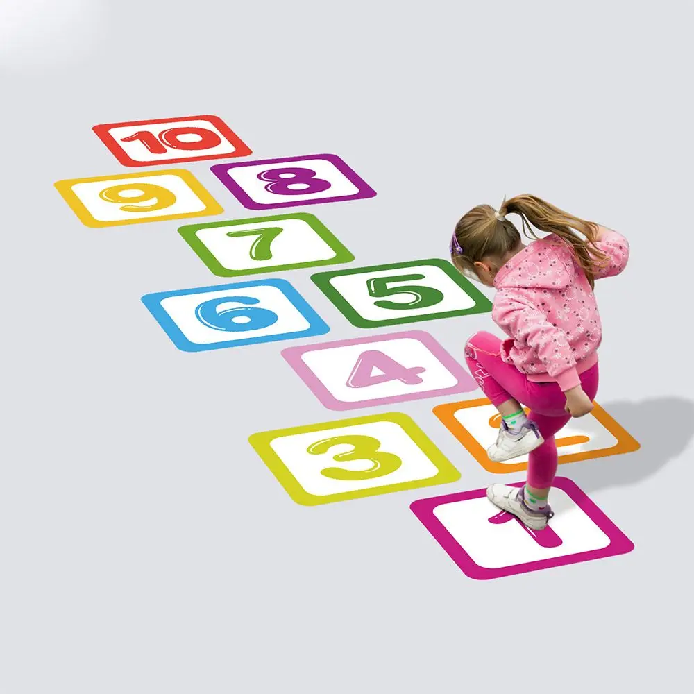 

Decals Kindergarten Ornament Home Decoration Floor Stickers Parent-child Gift Cartoon Number Grids Hopscotch Game