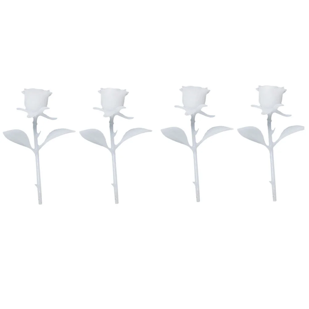 

4pcs Small Rose Flower 3D Artificial Rose Resin Filler Rose Model for DIY Craft Jewelry Making Supplies 20mm
