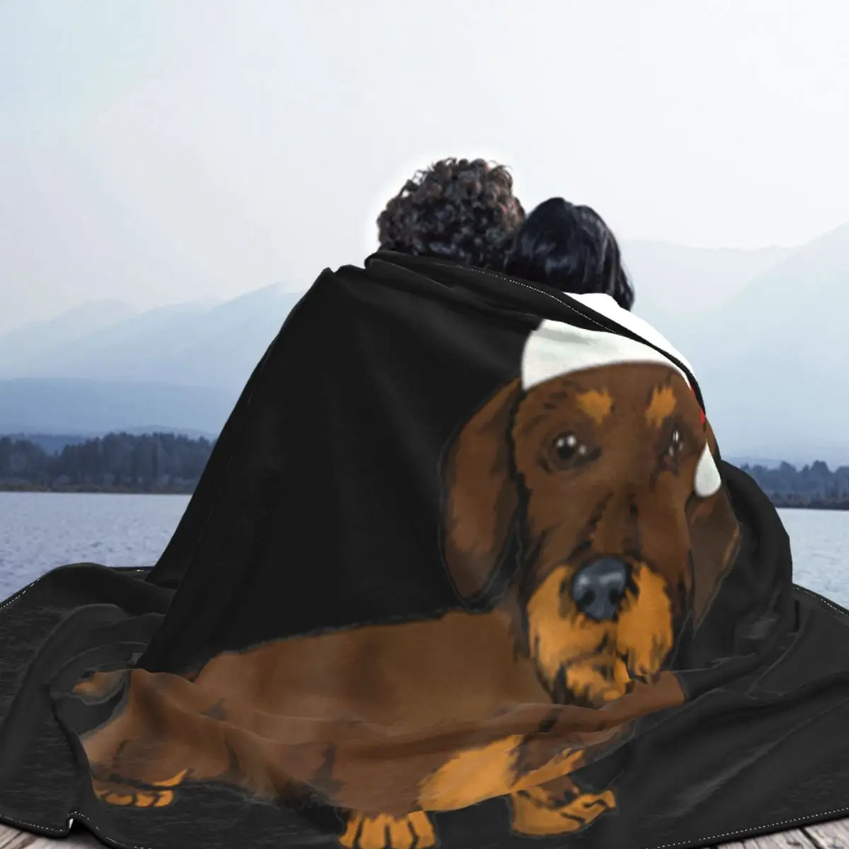 Красивая рождественская пижама с собакой таксы рождественские подарки вечерние