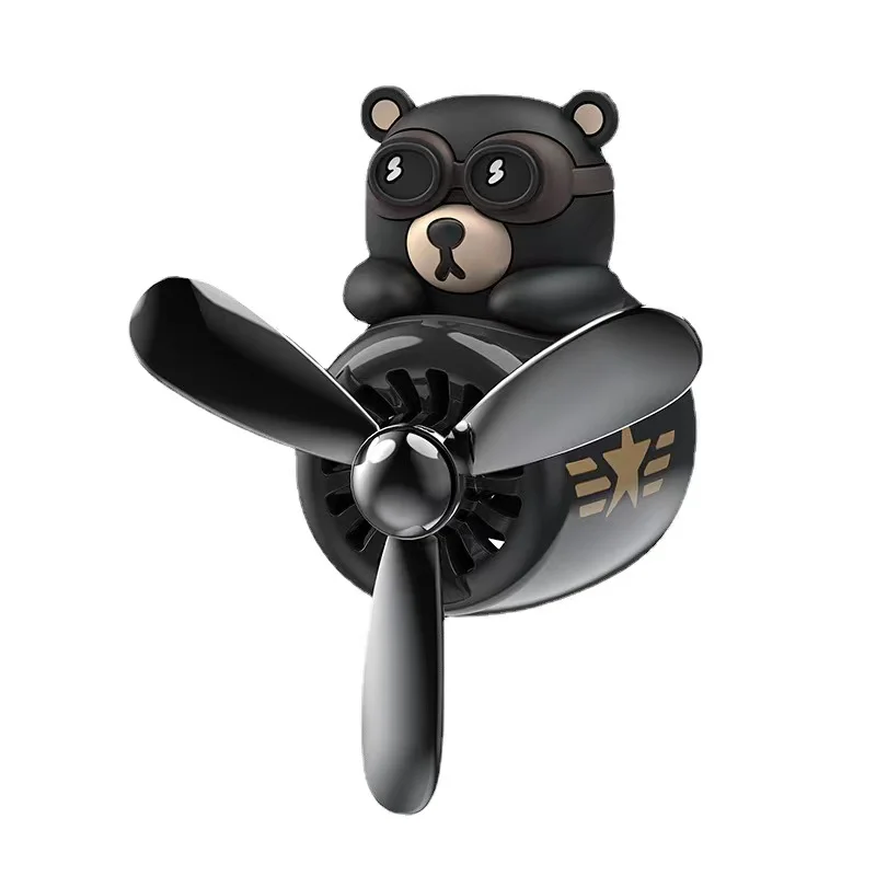 

Car Air Freshener Interior Perfume Diffuser Bear Pilot Rotating Propeller Outlet Fragrance Magnetic Design Auto Accessories