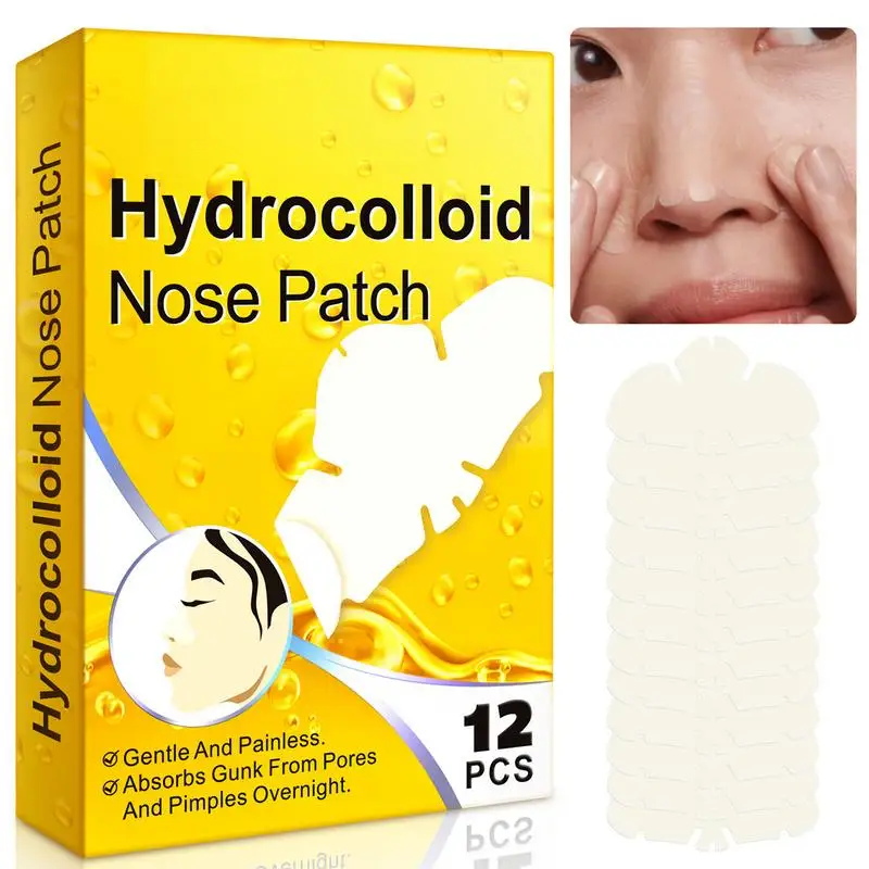 

T-Zone Pore Patch Spot Cover Nose Pore Strip 12-Pieces Forehead Nose And Chin Hydrocolloid Patch For Blackheads Pores And Oily