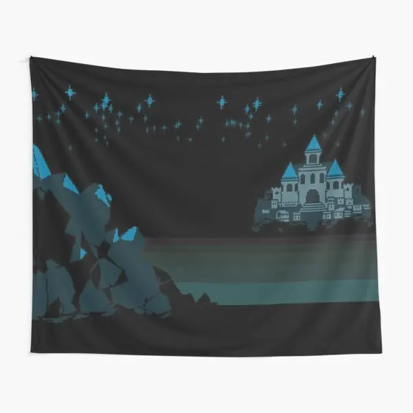 

View Of The Castle From Undertale Tapestry Printed Towel Colored Decor Decoration Travel Wall Blanket Bedspread Hanging Mat