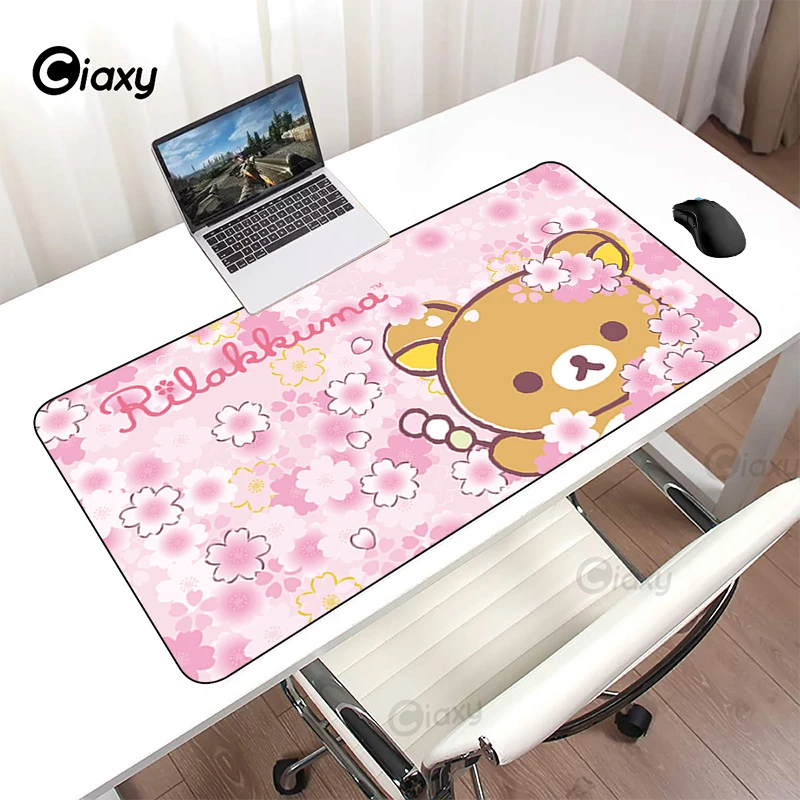 

Pink Rilakkuma Gamer Computer Mat Desk Surface Mouse Pad Speed Control Office Accesories Game Mats Xxl Gamers Kawaii Mousepad