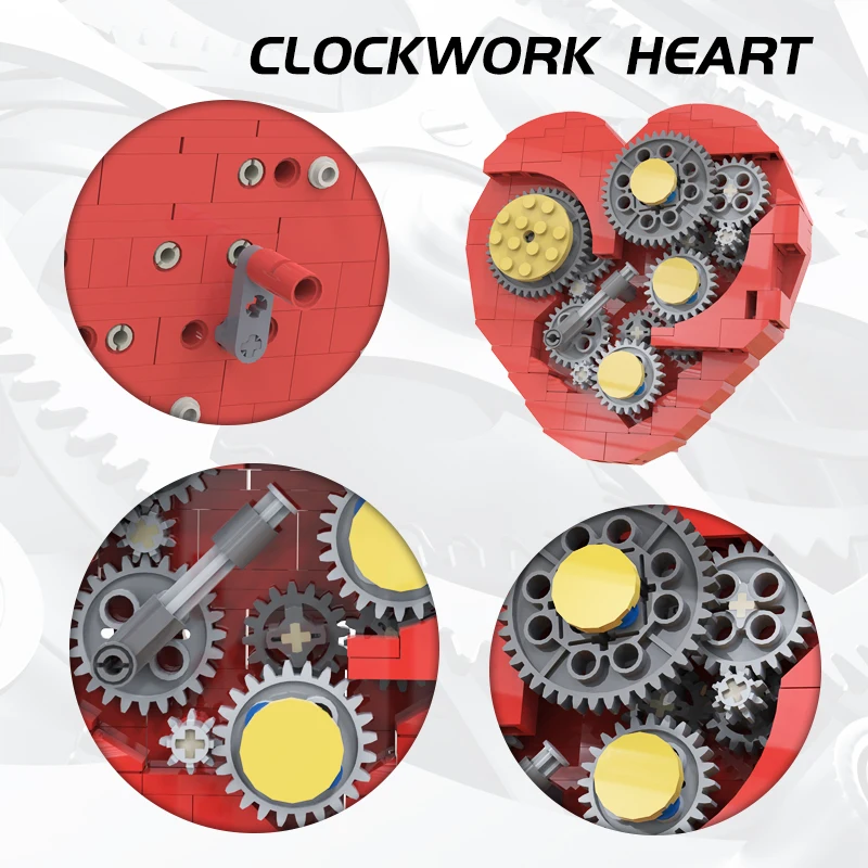 

Clockwork Heart Diecast MOC Model Building Blocks Assemble Brick Part Kid STEM Toy DIY Collectible Brain Game Toys Birthday Gift