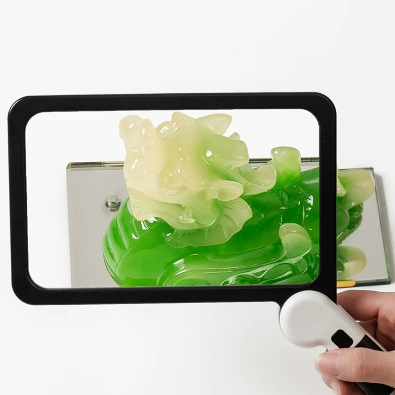

Rectangular Magnifying Glass with Light Magnifier Large Foldable Handheld for Seniors Low-Vision Books Pages- Magazines M4YD