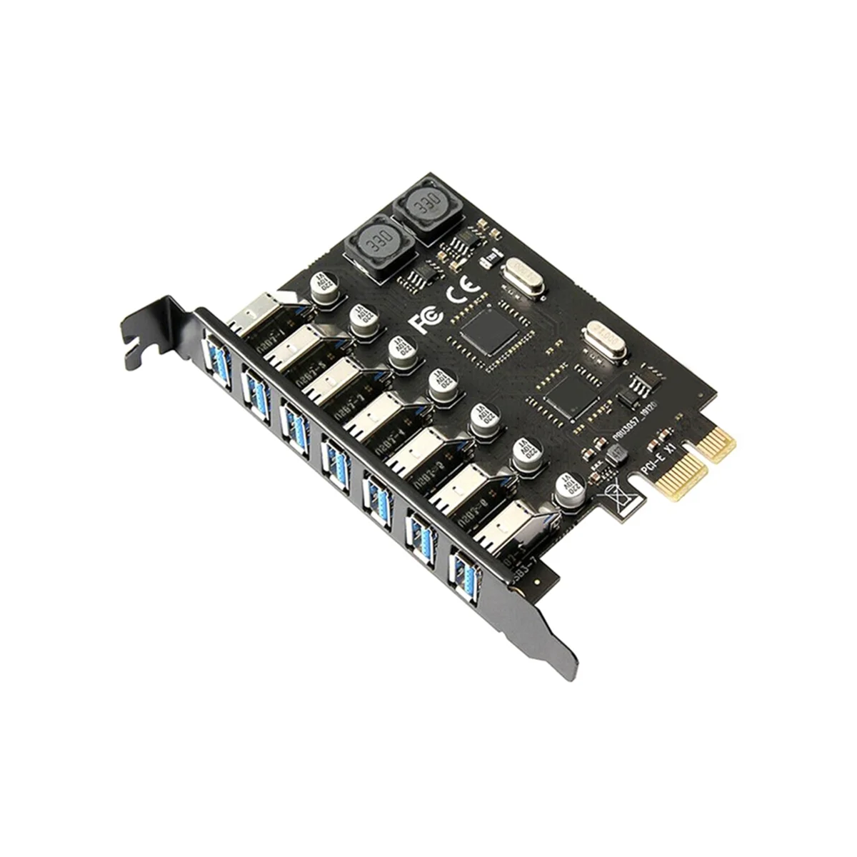 

PCIE to USB3.0 Adapter Card 7 Port USB 3.0 PCI-E Desktop Computer Expansion Card Free External Power Supply Power Supply