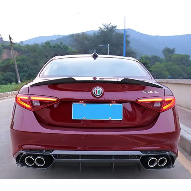 Спойлер для Alfa Romeo Giulia из углеродного волокна/FRP задний спойлер багажника черная