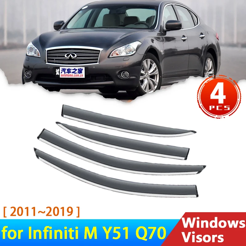 

Дефлекторы для Infiniti M 250 Y51 Q70 MK4 2011 ~ 2019 2015 Аксессуары Автомобильные оконные козырьки защита от дождя для бровей козырек защитная крышка