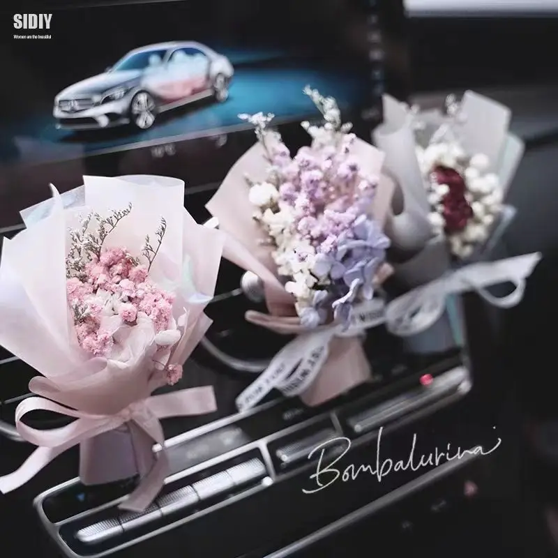 

Car Aromatherapy Clip Air Outlet Decoration Creative Bouquet Exquisite Interior Ornaments Dried Flowers Air Conditioning