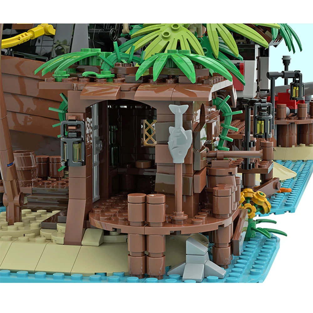 Пиратский сарай ираты MOC Пираты Бэй 21322 49016 пляжная хижина Пиратская тематическая