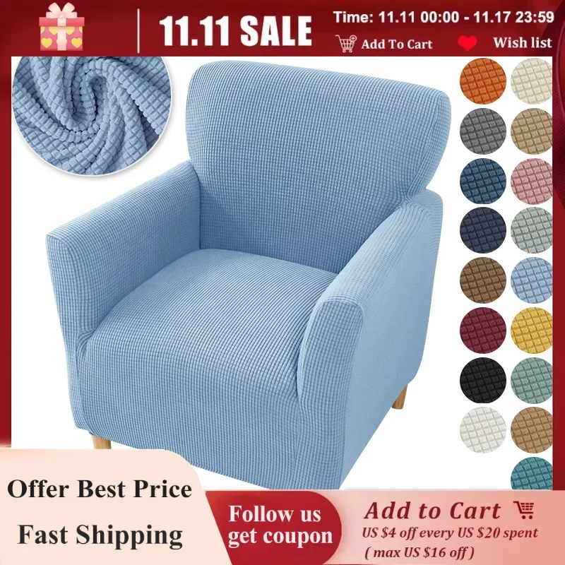 

Stretch Club Chair Sofa Cover Polar Fleece Relax Armchair Slipcovers Single Seater Elastic Sofa Covers for Living Room Bar