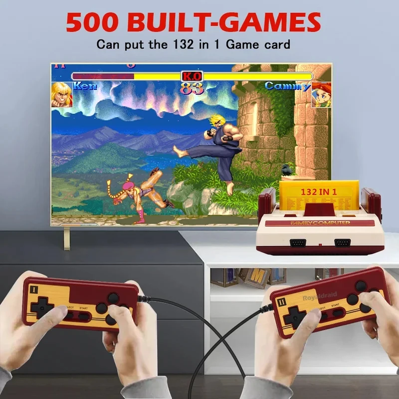 Фото 8-битная игровая консоль со встроенными 500 классическими играми, семейный компьютер, игровая приставка для телевизора, поддержка игровых картриджей для FC, ретро-гейминг №2