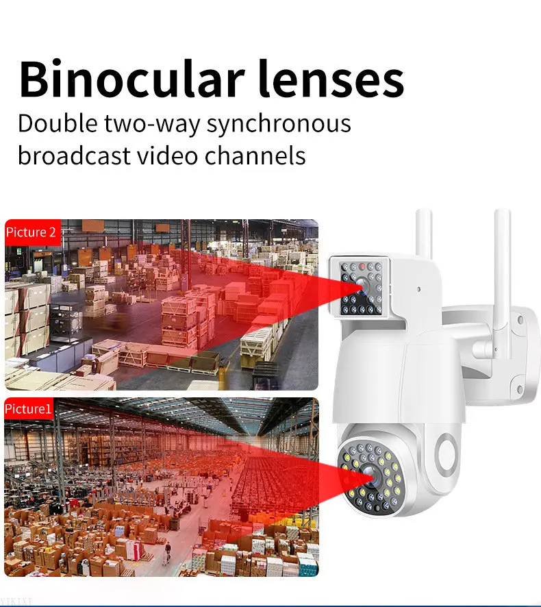 2 МП бинокулярная Ip-камера с двойным объективом полноцветная камера ночного