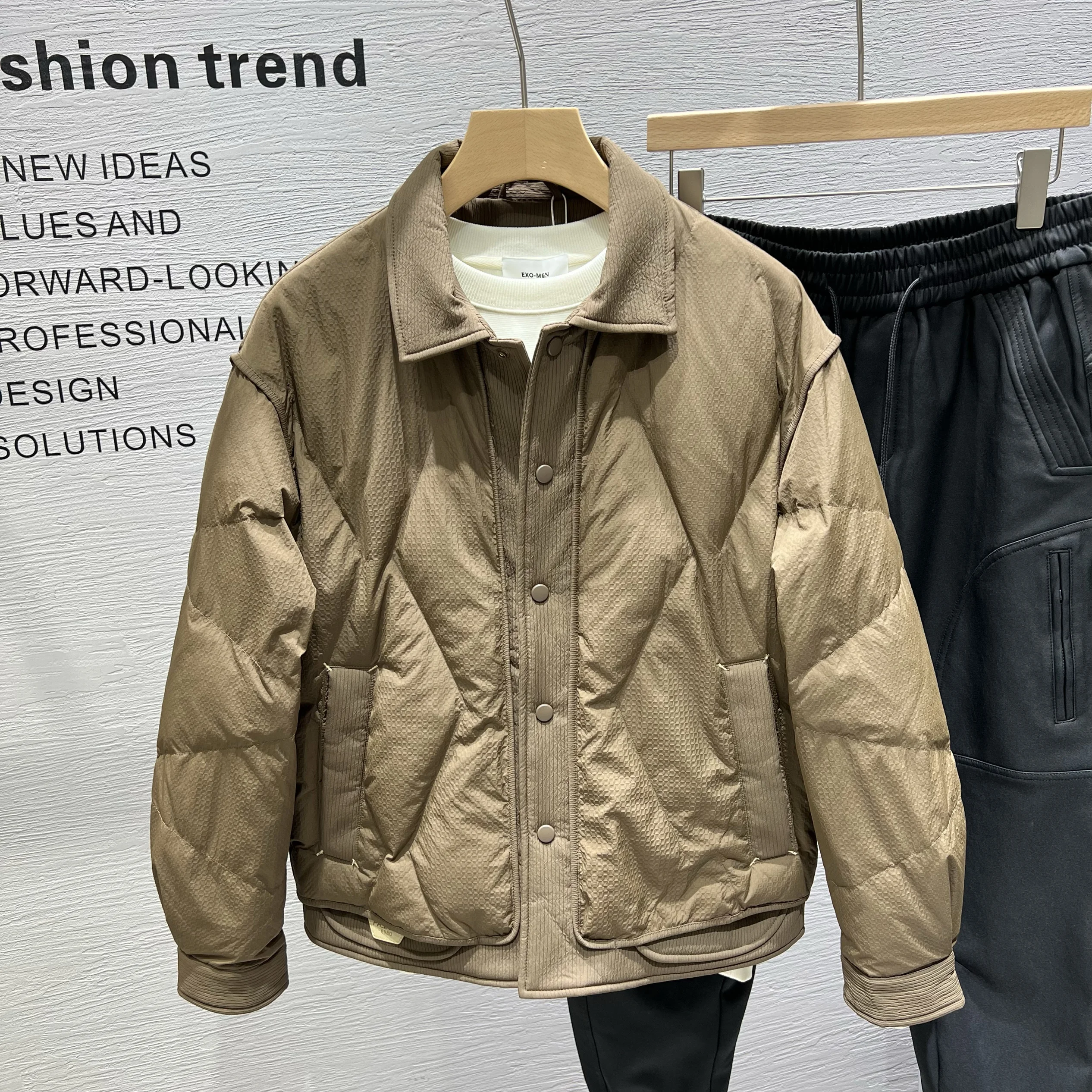 Поддельный пуховик из двух предметов мужской модный зимний новый короткий