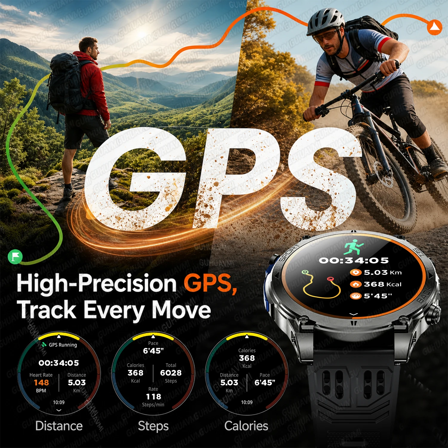 Фото Новые смарт-часы 2026 года: точное GPS-позиционирование, военный стандарт, аккумулятор 850 мАч, компас, водонепроницаемость 10ATM, измерение пульса, для мужчин, для плавания и спорта №2