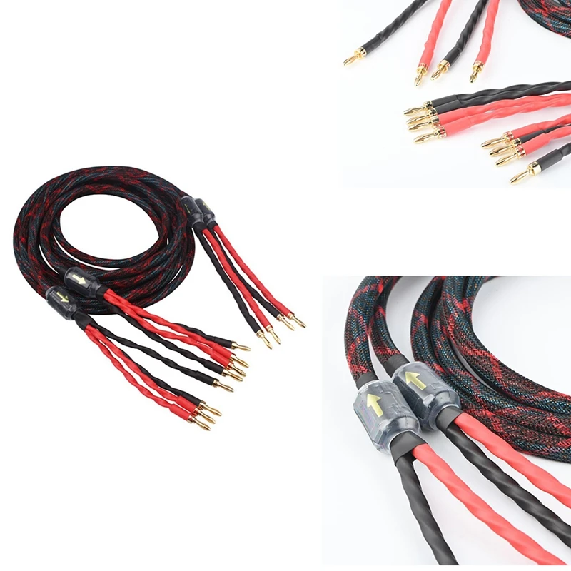 

1 Pair HIFI Western-Electric Speaker Cable Audiophile Cable Banana To Banana Plug Bi Wire Loudspeaker Audio Line