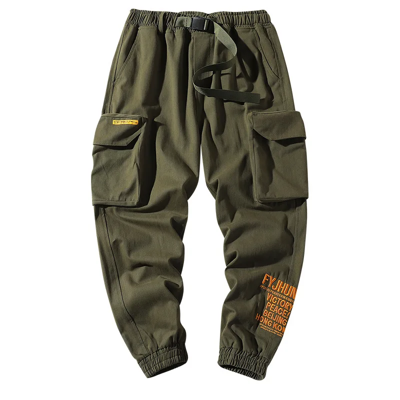 

Style Fashion Men Jeans Hip Hop Jogger Pants Loose Fit Classical Big Pocket Cargo Pants Men Army Green Military Pants