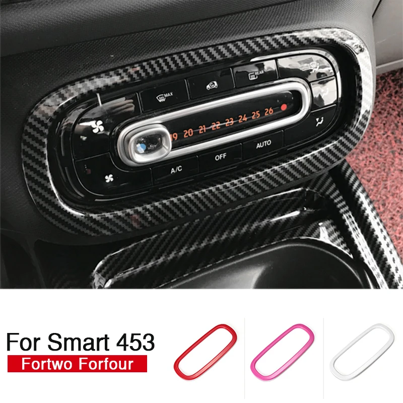 

Панель кнопки кондиционера автомобиля декоративная рамка модификация наклейка крышка для Mercedes Smart Fortwo Forfour 453 аксессуары