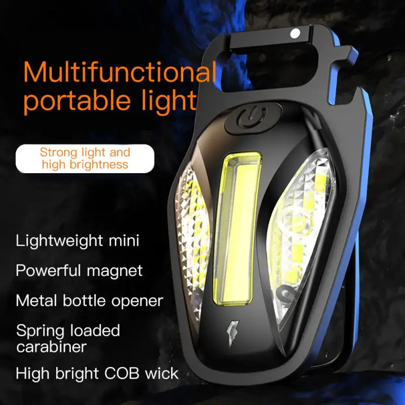 

Multi-function Portable LED Flashlight COB Work Light Adjustable Waterproof Camping Lantern Type-C Magnet Design Bottle Openner