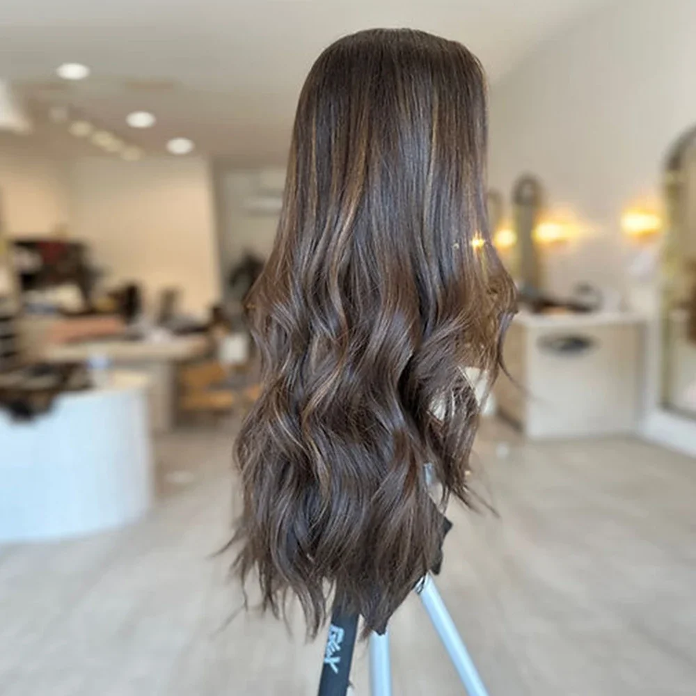 Коричневый Boby Wave 5x5 шелковая основа Прямые Натуральные еврейские человеческие