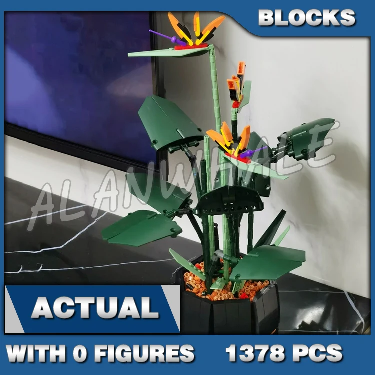 

1378pcs Creative Expert Bird of Paradise Flower Bouquet Botanical Collection T5008 Building Blocks Sets Compatible With Model