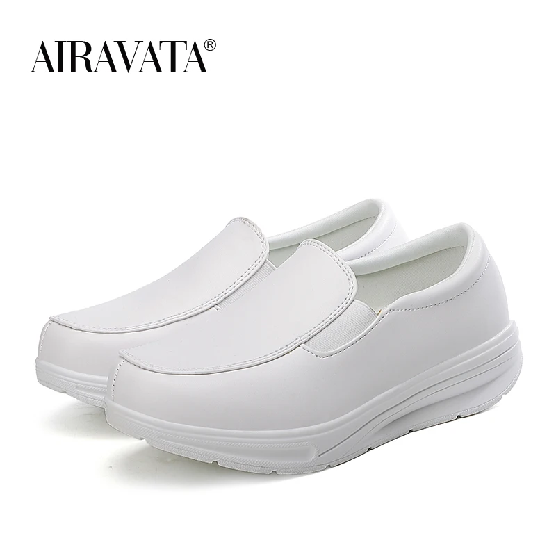 Sneakers Women Nurse White Shoes Comfortable Women Walking Shoes Breathable Female Flats Footwear Platform Lightweight Slip-On