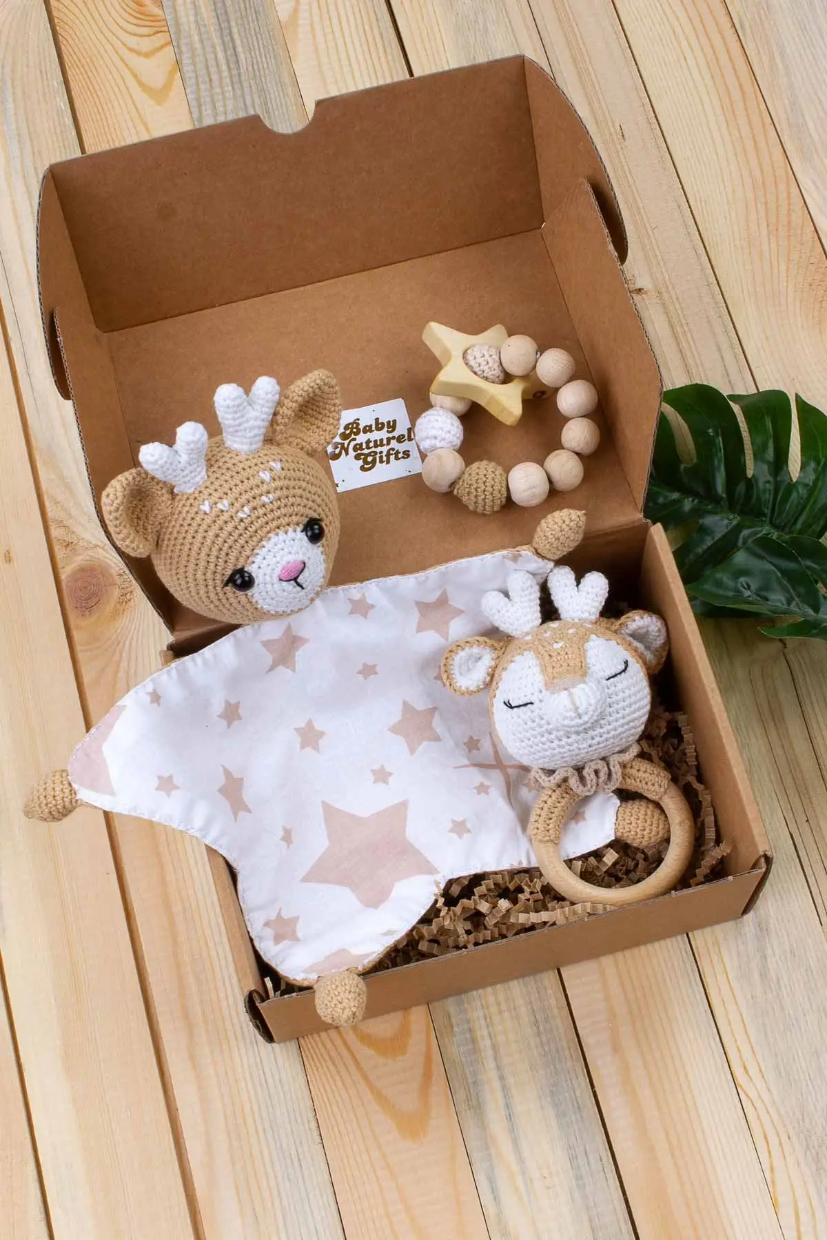 

Organic Handmade Custom Sleeping Friend Amigurumi Rattle Toy Play Ring 3 PCs Set