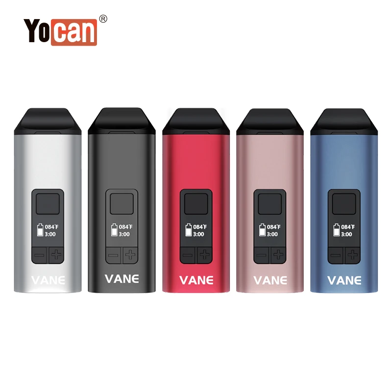 

Original Yocan Vane Dry Herb Vaporizer Kit That Comes With 1100mah Battery Capacity Box Mod Metal Aluminium Smoke Vape Pen Kit