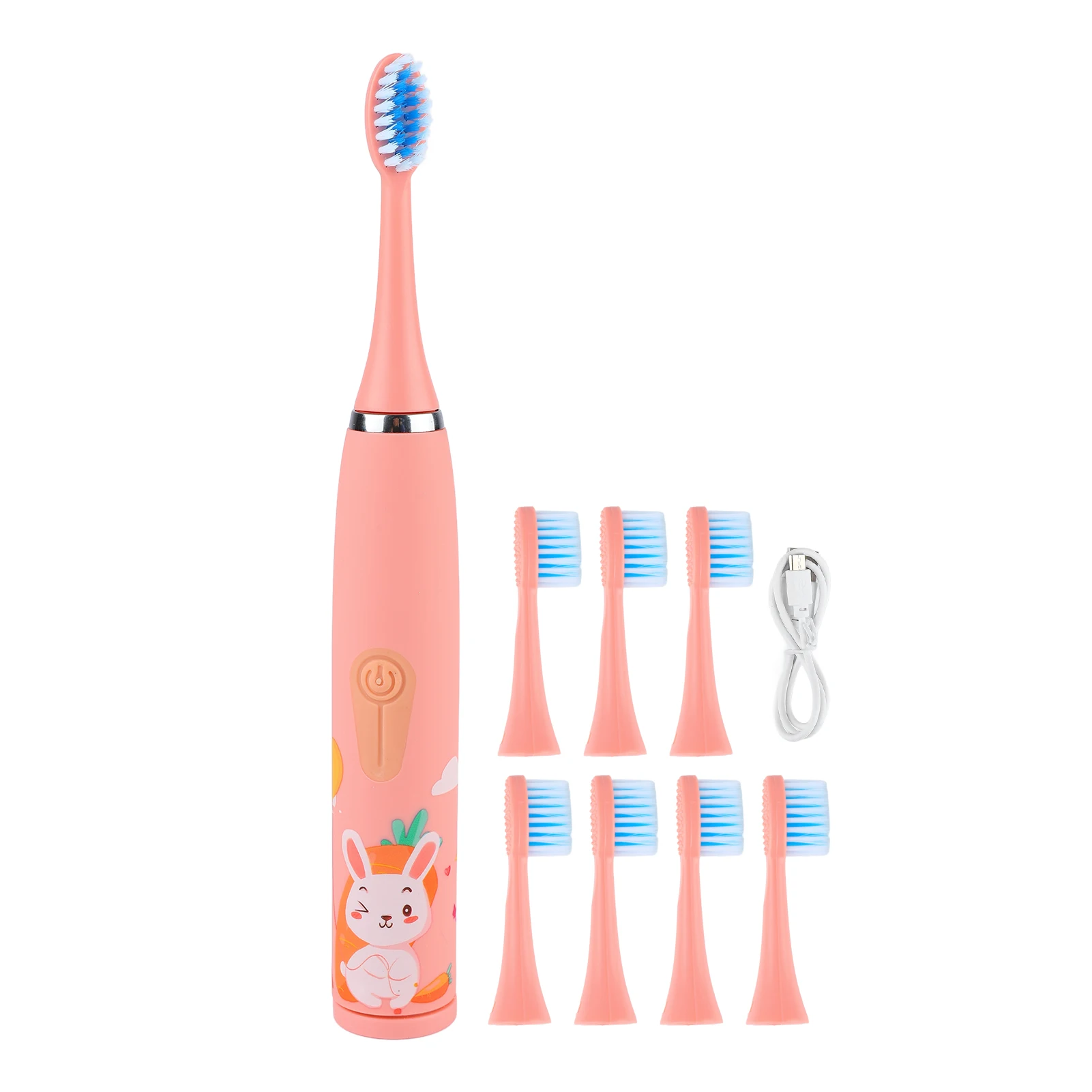 

Children Electric Toothbrush Kids Electric Toothbrush Zone Change Reminder Soft Head Hygienic 8 Brush Heads for Home for Baby