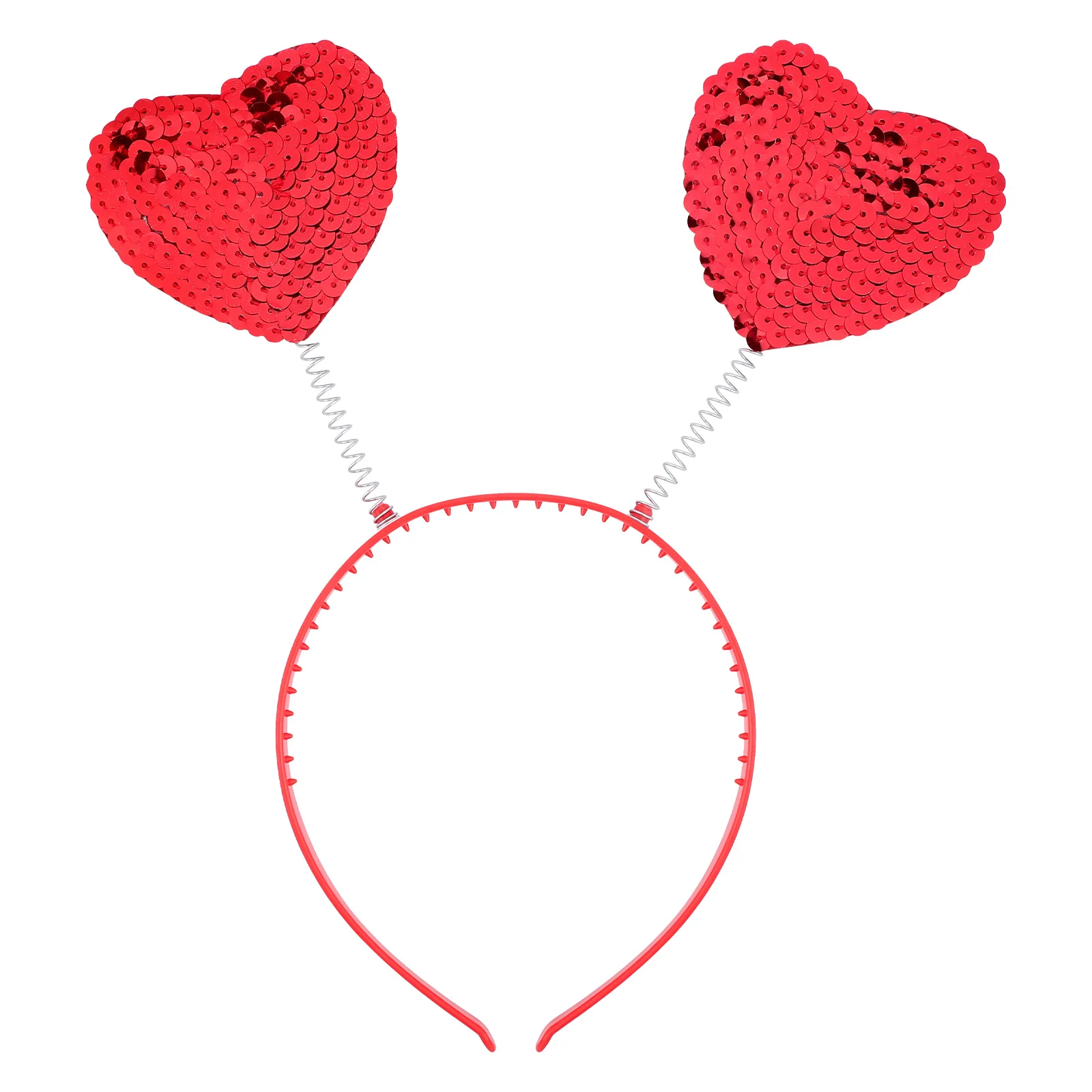

Heart Shape Decor Headband Valentine Headwear Sequins Heart Headband Women Girls Decorative Hair Hoops