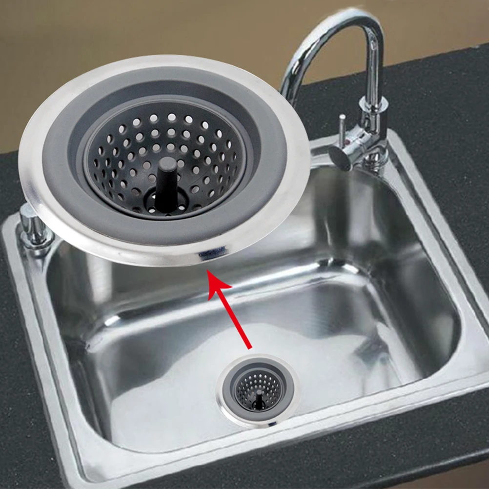 

Kitchen Sink Drain Floor Sink Waste Strainer Anti-odor Floor Drain Anti-clogging Silicone Floor Drain 12*3.8cm