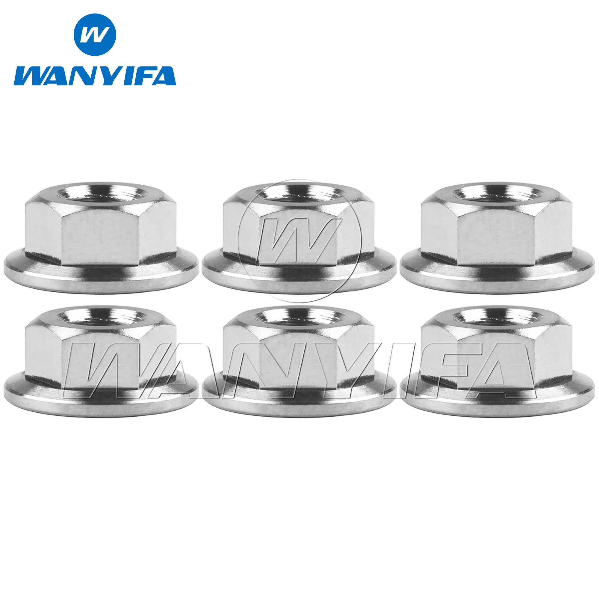 

Wanyifa Фланцевые гайки из титанового сплава M5 M6 M8 M10 M12 M14 M16 6 шт.