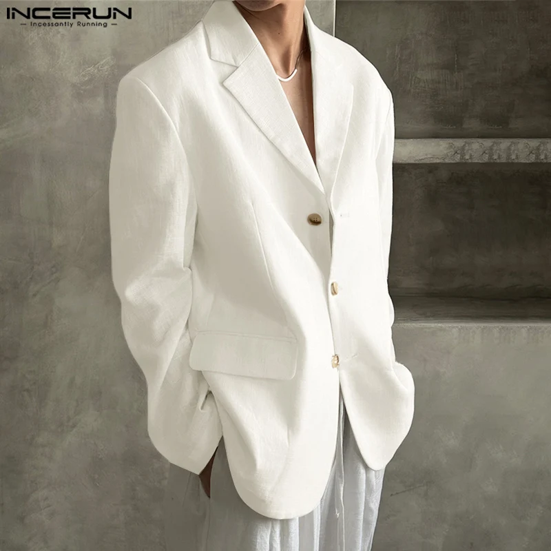 Красивая новая мужская одежда INCERUN 2024 топы свободный костюм пальто Модный