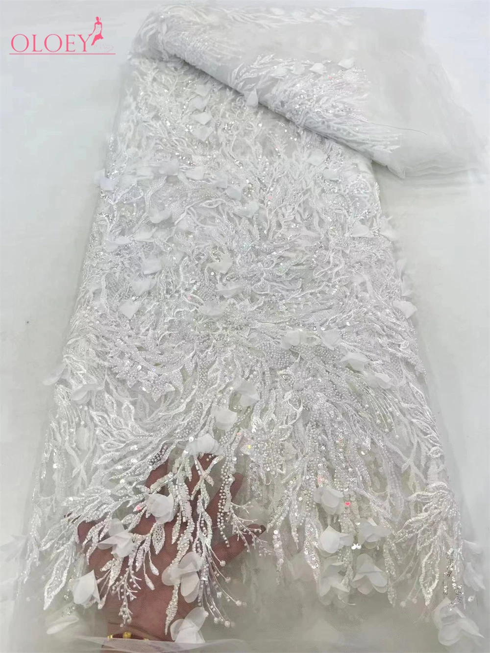 Новейшая Высококачественная Элегантная вышивка 3D Цветочная кружевная ткань