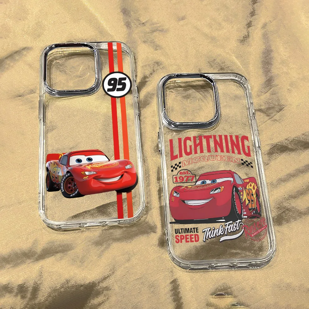 Фото Чехол для телефона Cars L-Lightning M-McQueen для iPhone 17, 16e, 16, 15, 14, 13, 12, 11 mini, Pro, Max, X, XR, Air, Plus – прозрачный, мягкий чехол №2