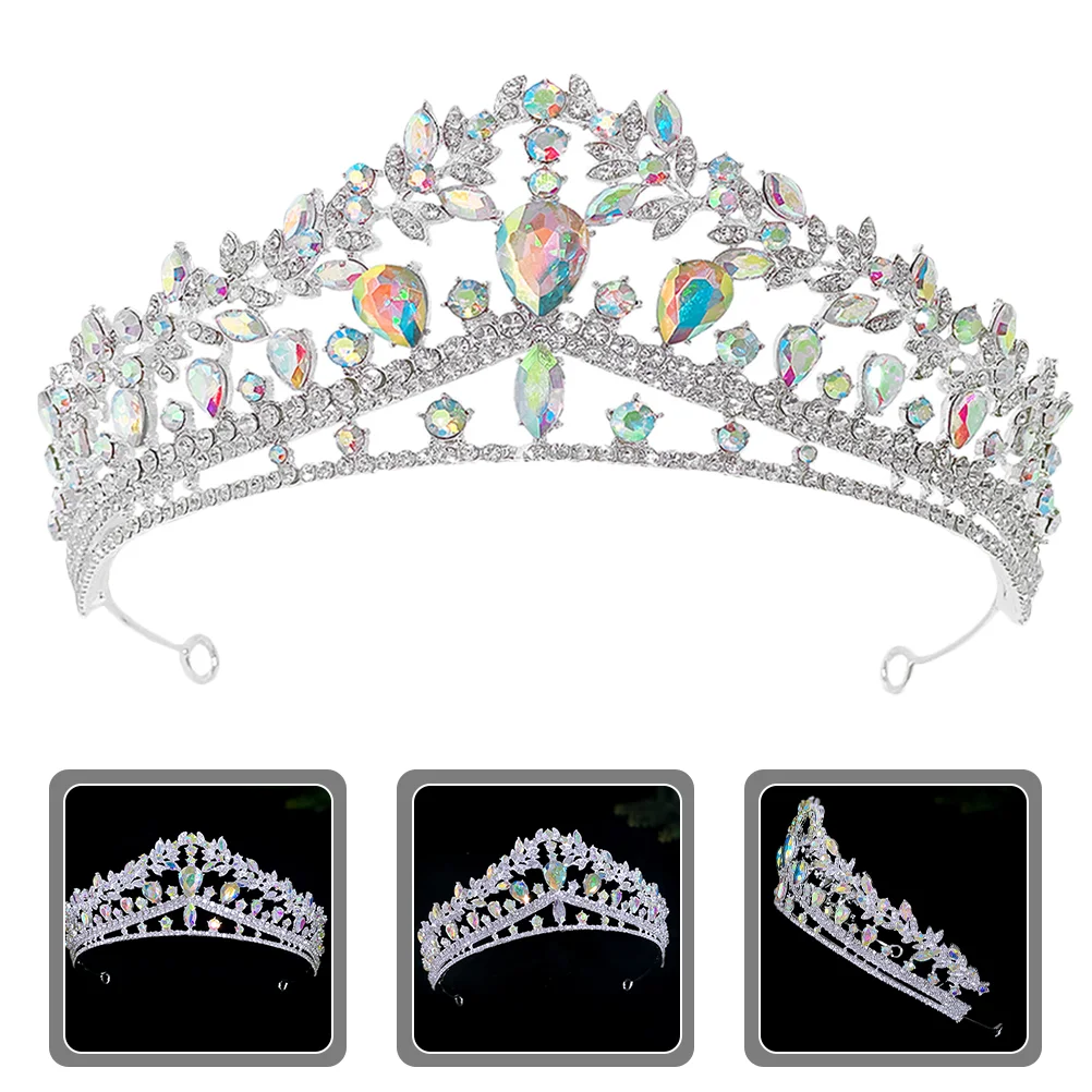 

Crown Hair Accessory Wedding Tiara Bride Birthday Crowns Women Headgear Bridal Pageant Rhinestone